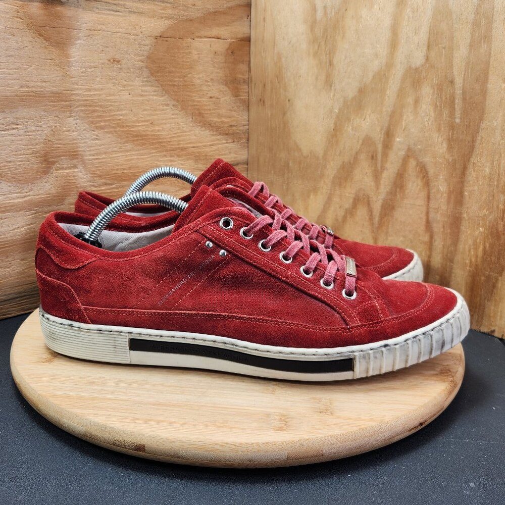 Alessandro Dell'Acqua Mens Red Suede Sneakers Size 44 US 11